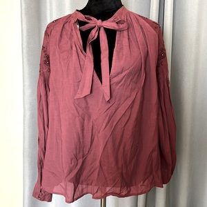 Flowy Free People blouse in dark mauve/wine color in M